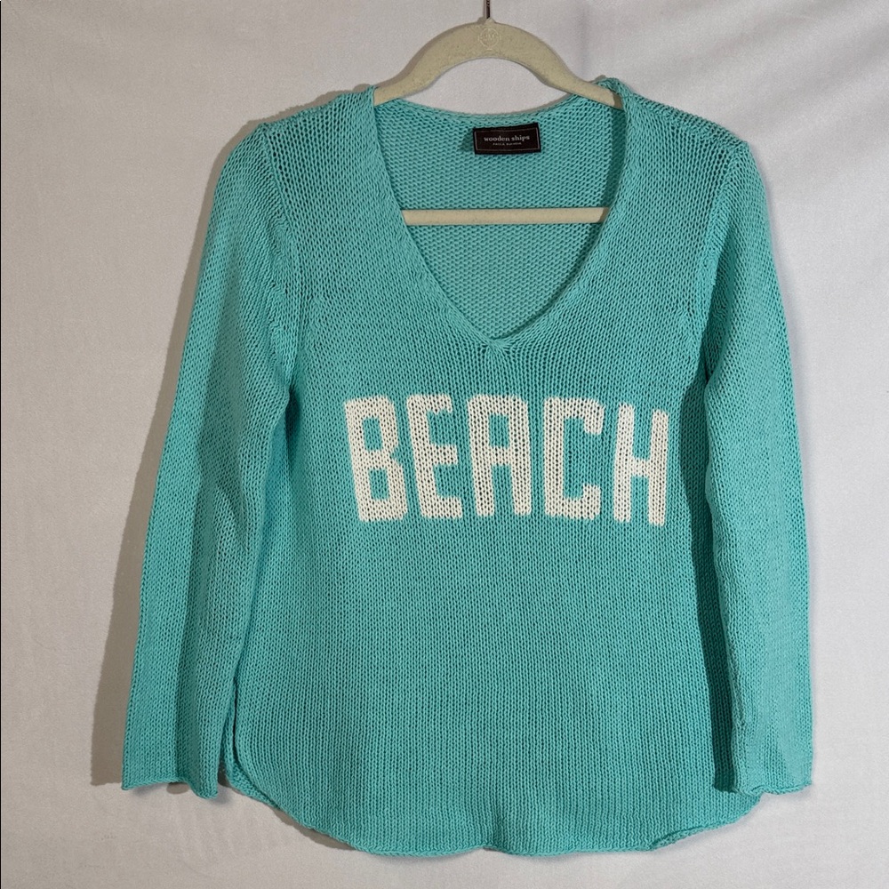 Wooden Ships Paola Buendia Beach Sweater Size XS V-neck Pullover Knit